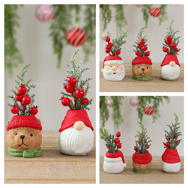 Resin Christmas Gnome Doll Santa Snowman Decoration Ornament