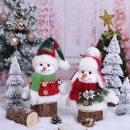 Christmas snowman sitting figure doll