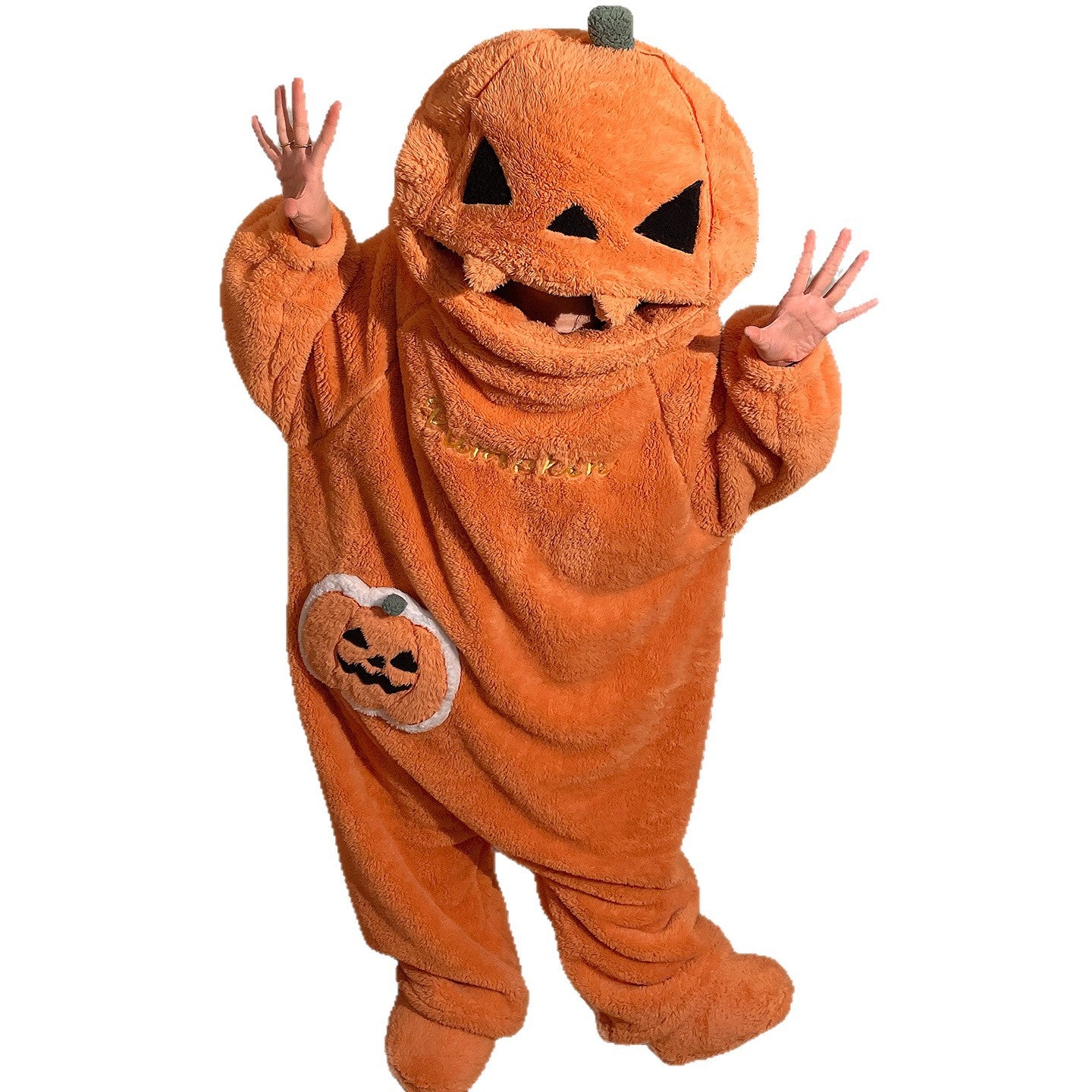 Autumn and Winter Coral Fleece Thickened Cartoon Pumpkin Quirky Loungewear