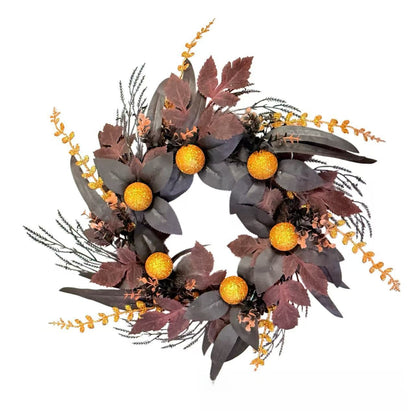 Halloween wreath decoration with skeleton spider motif