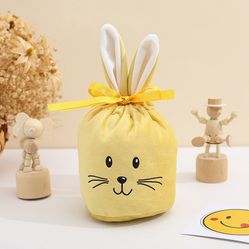 Cross Border Easter Rabbit Ears Velvet Bag Gift Box Candy Box Party Gift Candy Box Creative Ins Bundle Pocket