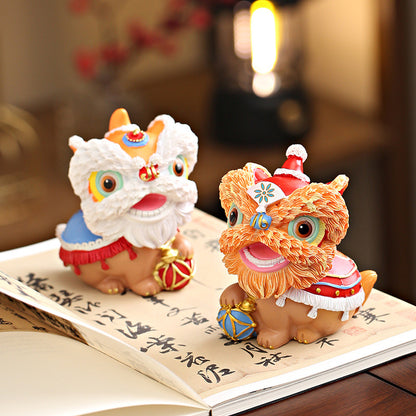 Chinese Style Resin Lion Decoration