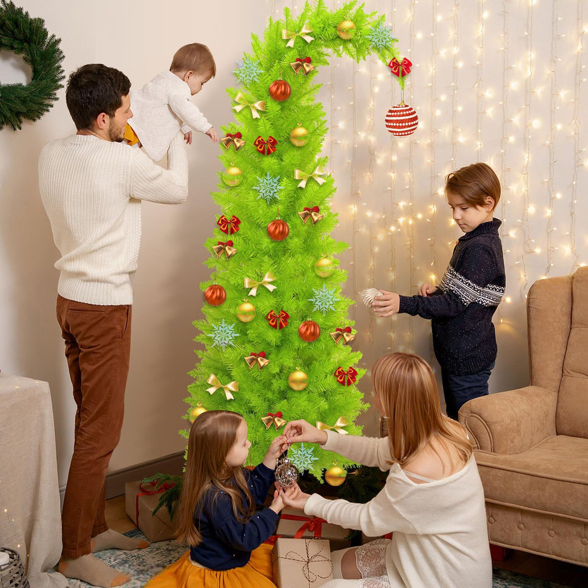 Flexible Pencil Shape Artificial Christmas Tree