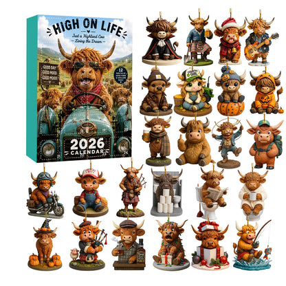 Highland Cow Christmas Acrylic Ornament Blind Box