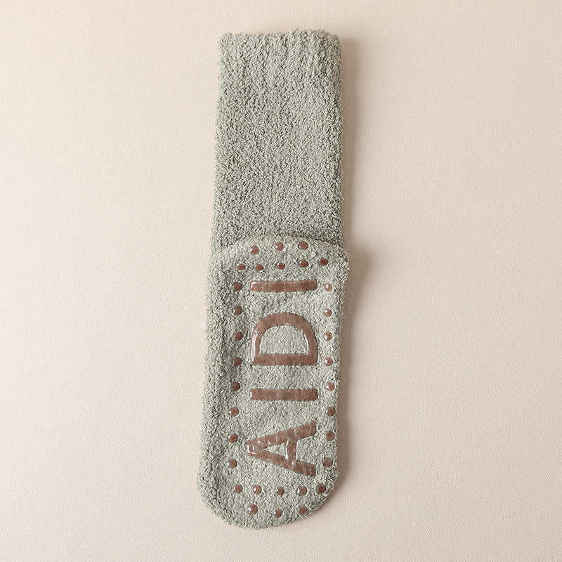 Fleece-Lined Anti-Slip Floor Socks for Winter