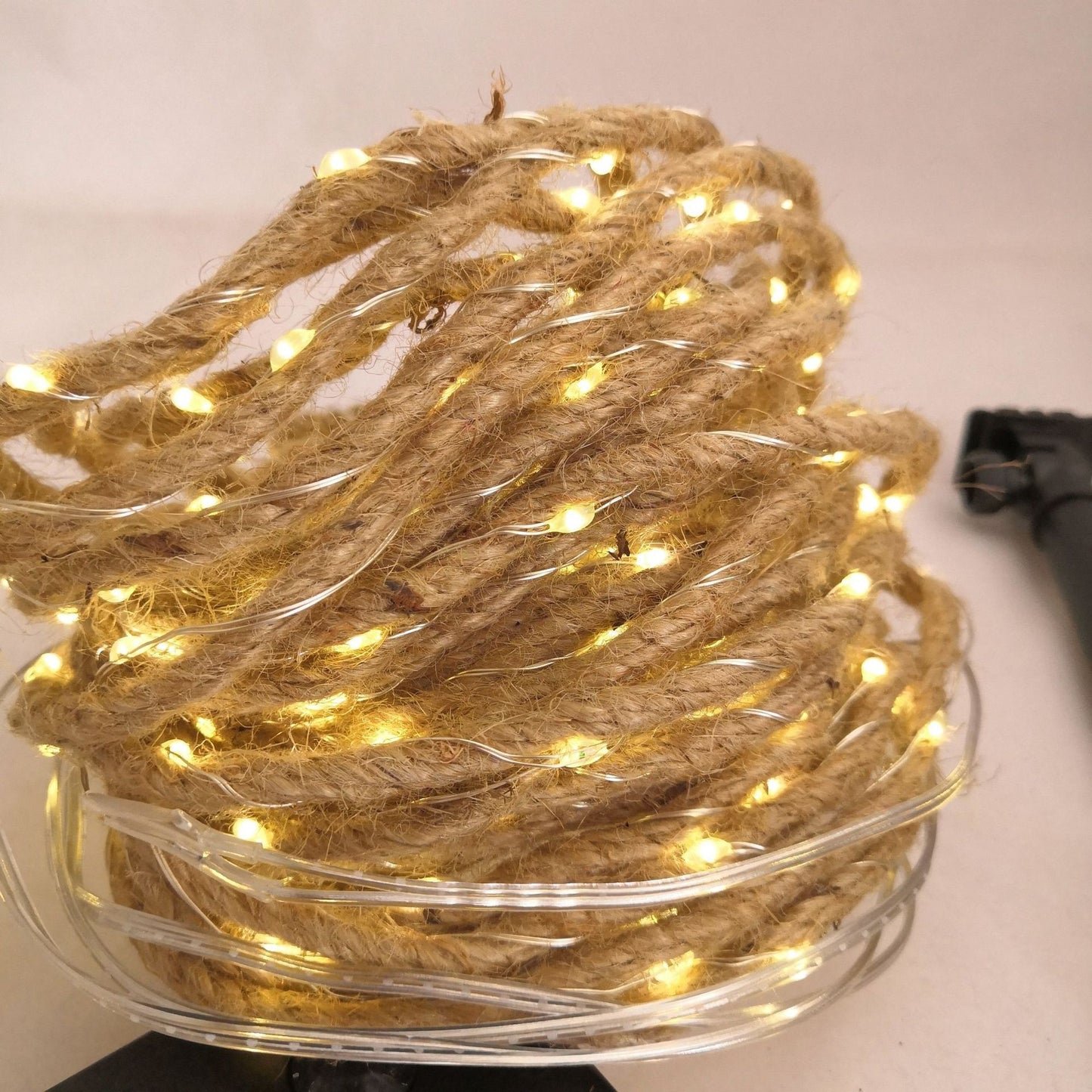 Solar Powered LED Hemp Rope Fairy Lights