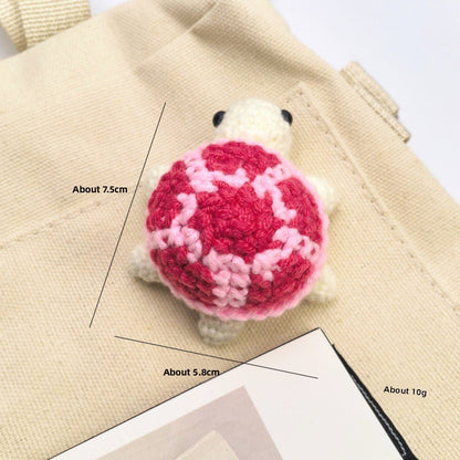 Cartoon Crochet Turtle Keychain DIY Pendant Gift