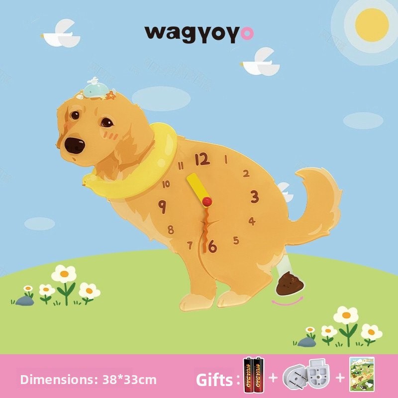 Pet Themed Silent Wall Clock with Moving Decoration