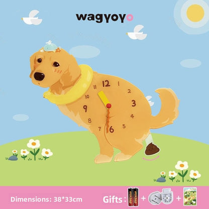 Pet Themed Silent Wall Clock with Moving Decoration