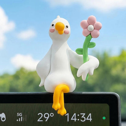 Big White Goose Car Ornaments Cute Cartoon Car Console Decoration