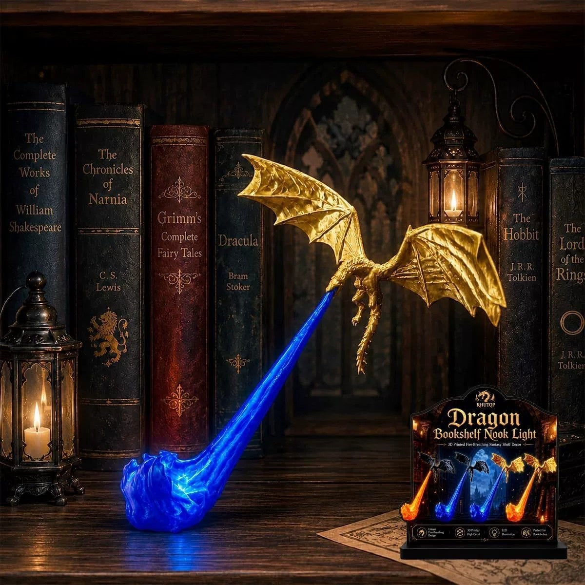 Printed Dragon Bookshelf Decor