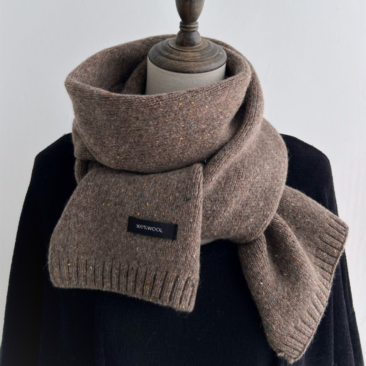 Merino Wool Knitted Winter Scarf