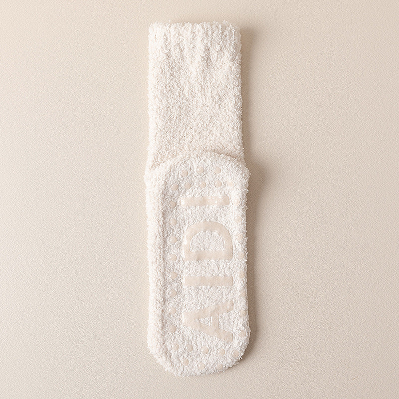 Fleece-Lined Anti-Slip Floor Socks for Winter