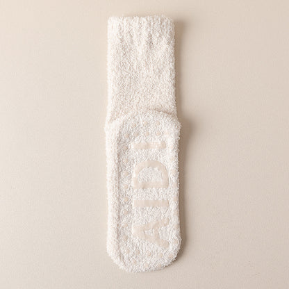 Fleece-Lined Anti-Slip Floor Socks for Winter