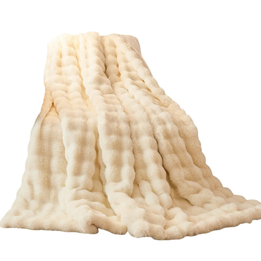 Soft Rabbit Fur Plush Blanket for Winter