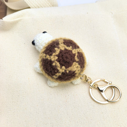 Cartoon Crochet Turtle Keychain DIY Pendant Gift