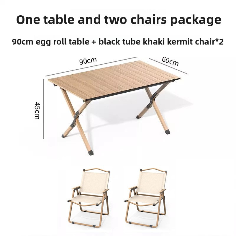 Portable Outdoor Folding Picnic Table with Wood Grain Surface