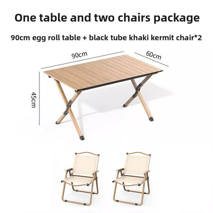 Portable Outdoor Folding Picnic Table with Wood Grain Surface