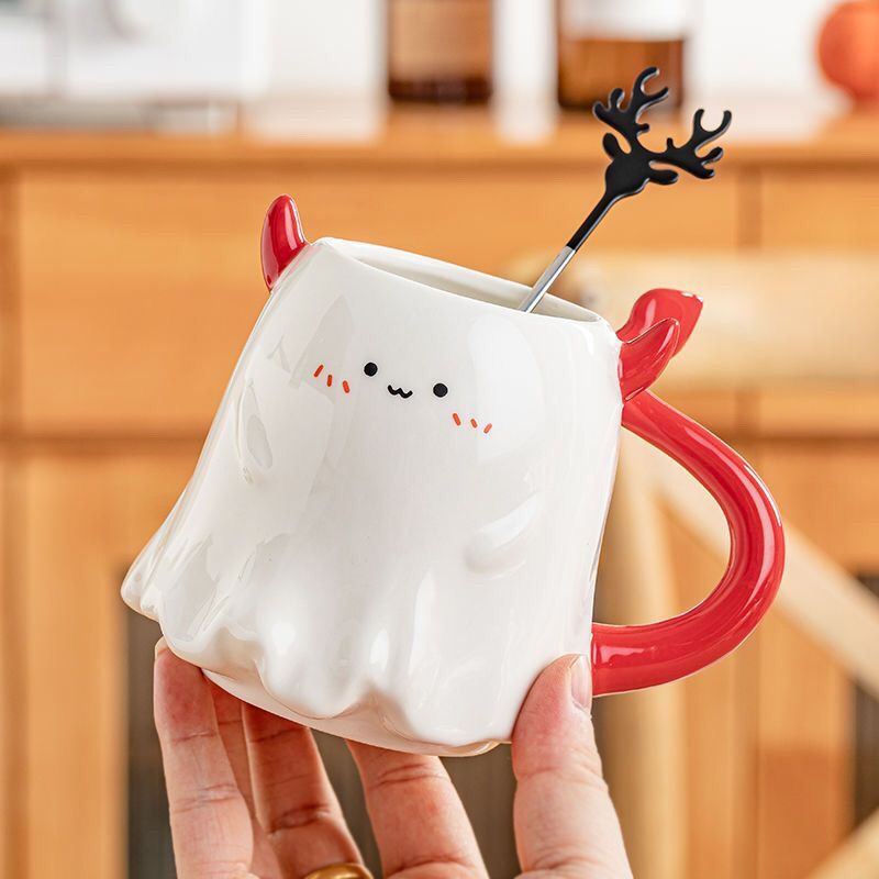 Personalized Ins Cup Couple Girl Birthday Gift Ceramic Water Cup Home Halloween Gift Little Devil Cup