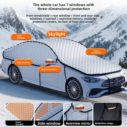 Universal Winter Snow Shield, Snow and Frost Protection, Car Front Glass Sunshade, Sun Protection Half Car Cover