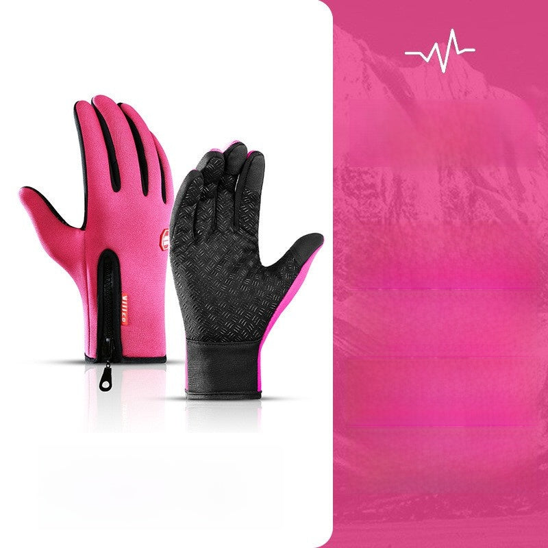 Winter and autumn outdoor warm ski and cycling gloves