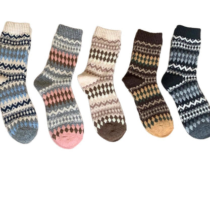 Nordic Fair Isle Wool Winter Socks
