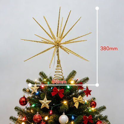 Christmas tree top star golden three-dimensional luminous Decorations