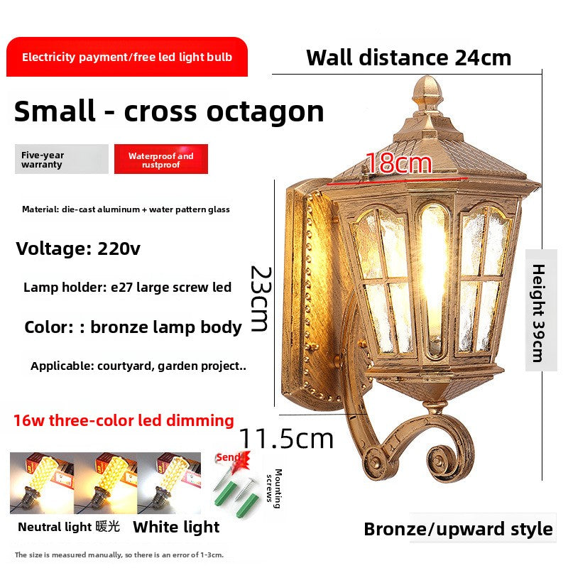 European Style Solar Outdoor Wall Lamp
