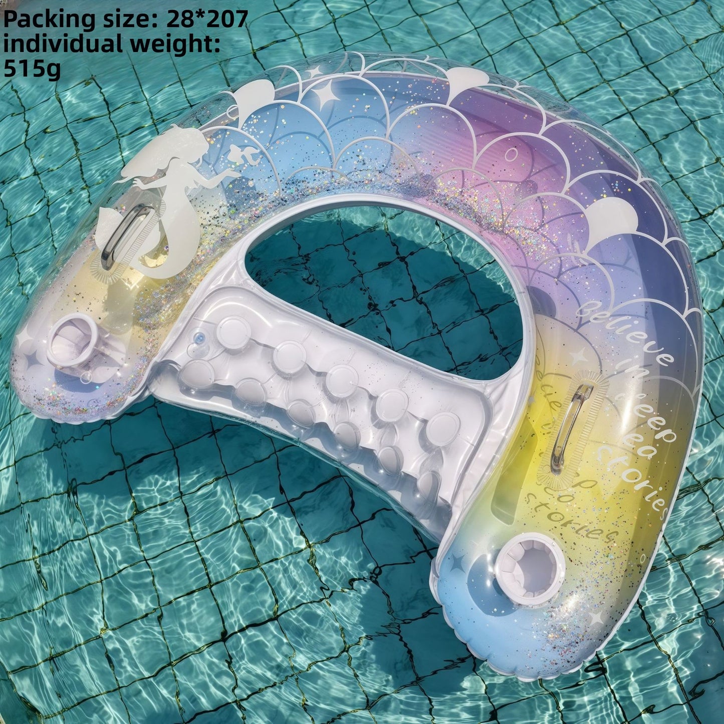 Foldable inflatable backrest striped float