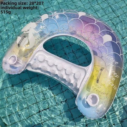 Foldable inflatable backrest striped float