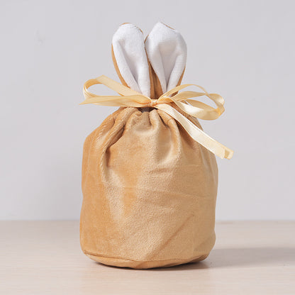 Cross Border Easter Rabbit Ears Velvet Bag Gift Box Candy Box Party Gift Candy Box Creative Ins Bundle Pocket