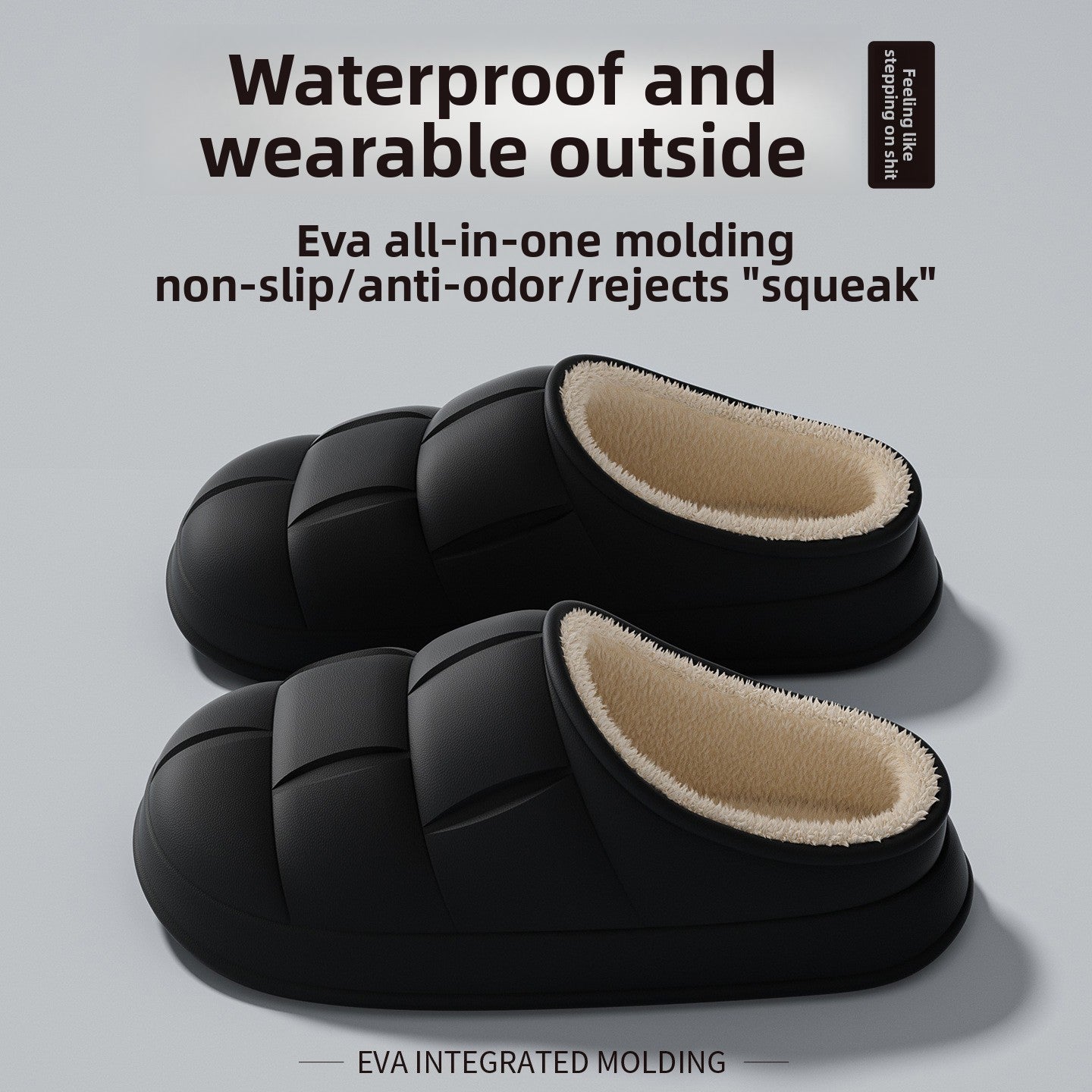 Waterproof Fleece-Lined Winter Slippers