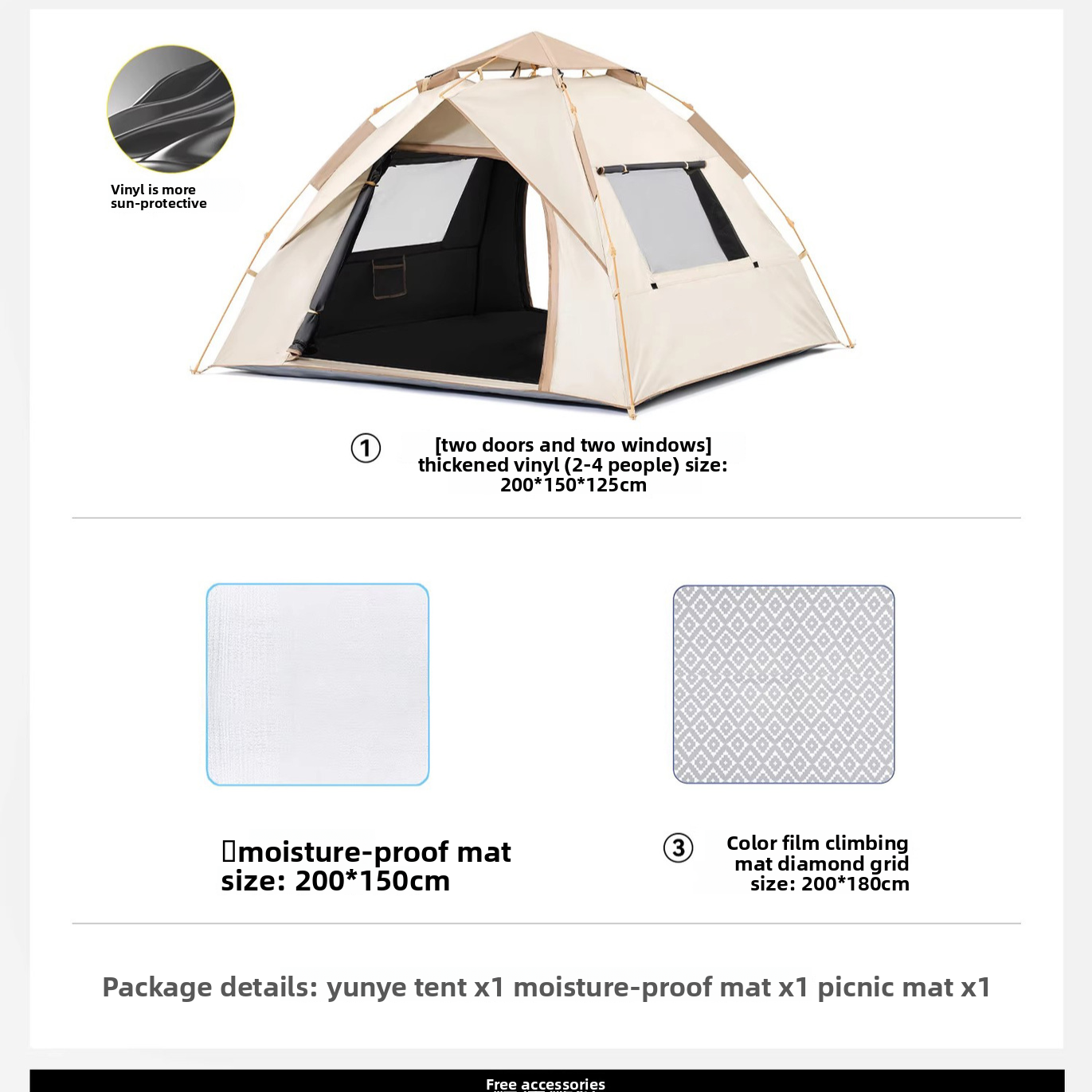 Portable Quick Open Outdoor Camping Tent