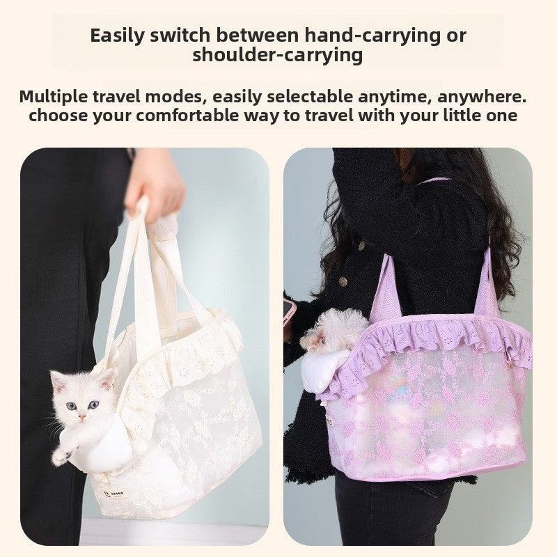 Mesh Pet Carrier Bag with Shoulder Strap