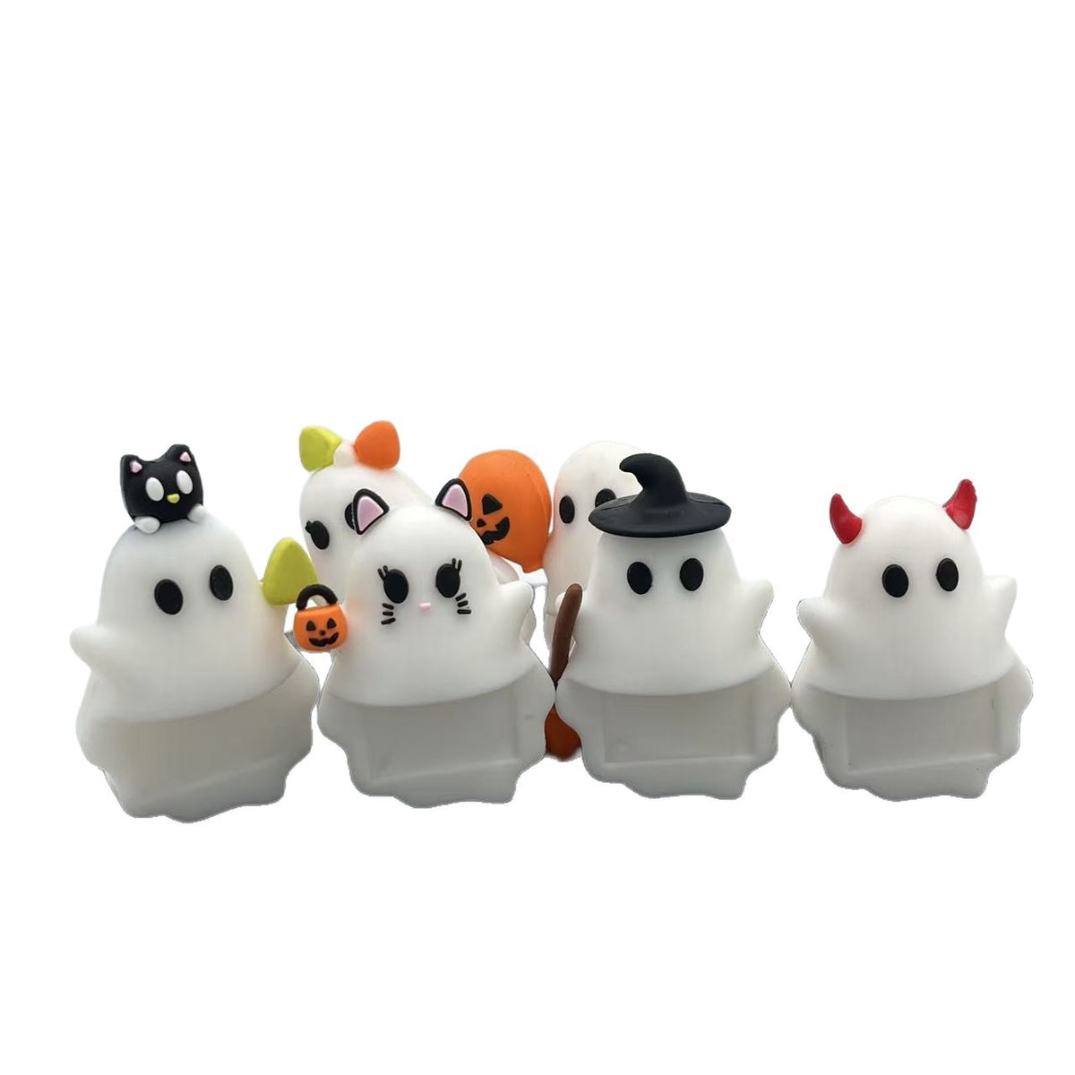 Mystery Phone Buddy Ghost Pumpkin Sticky Phone Decoration Figurine Desktop