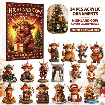 Highland Cow Christmas Acrylic Ornament Blind Box