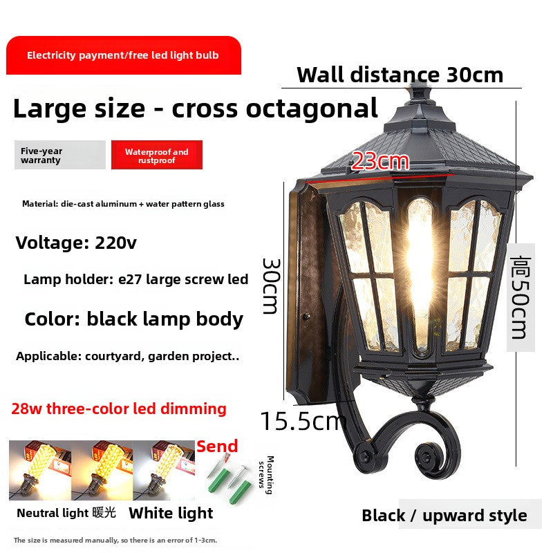 European Style Solar Outdoor Wall Lamp