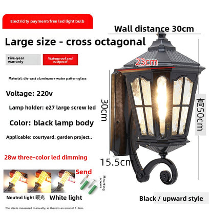 European Style Solar Outdoor Wall Lamp