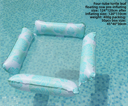 Foldable inflatable backrest striped float