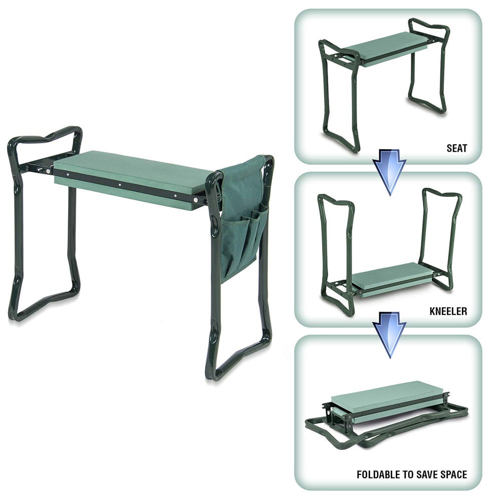 Outdoor garden kneeling stool sitting kneeling garden gardening kneeling chair garden tool stool with tool kit multifunctional folding kneeling stool