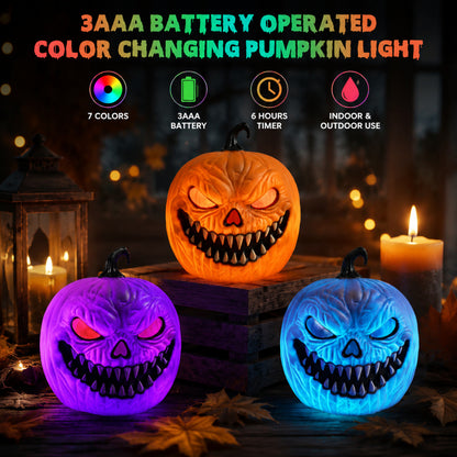 Halloween Decorations, Sound-Activated Glowing Pumpkin Lanterns