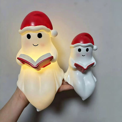 Cute Ghost Reading Book Lamp Christmas Night Light