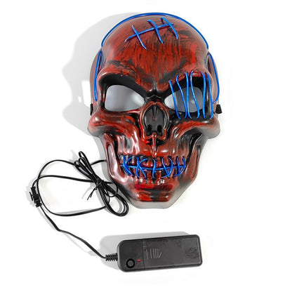 LED Luminous Halloween Skull Mask USB Rechargeable Horror Costume Prop