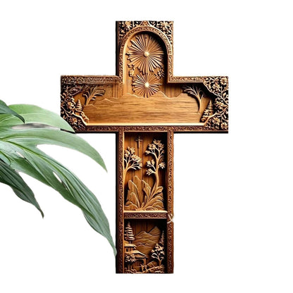 Retro Wooden Wall Cross Decoration