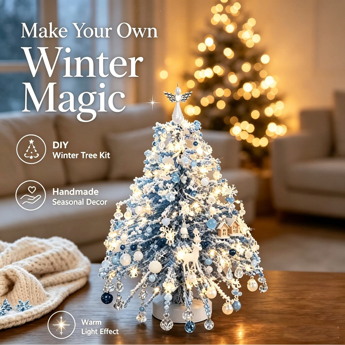 DIY Beaded Christmas Tree Kit with Lights