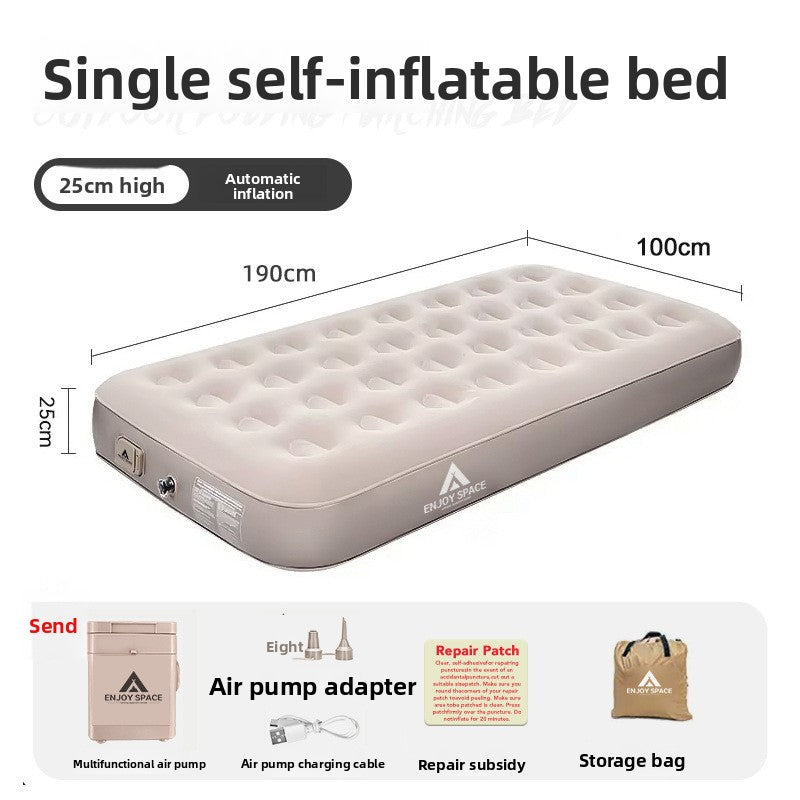 Inflatable mattress for outdoor camping folding bed