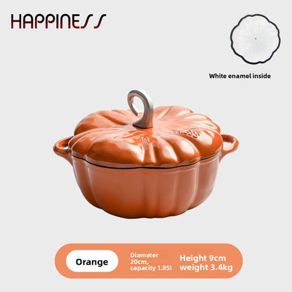 Small Happiness Cast Iron Pumpkin Enamel Pot Stew Pot