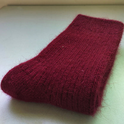 Double Needle Rabbit Wool Blend Fleece Lined Winter Socks